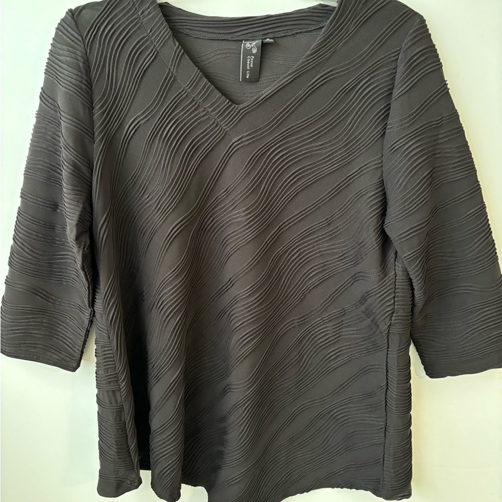Black textured tunic